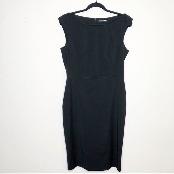 STRENESSE Black Wool Knee Length Black Cocktail Office Work Dress Size 6 - Picture 1 of 8